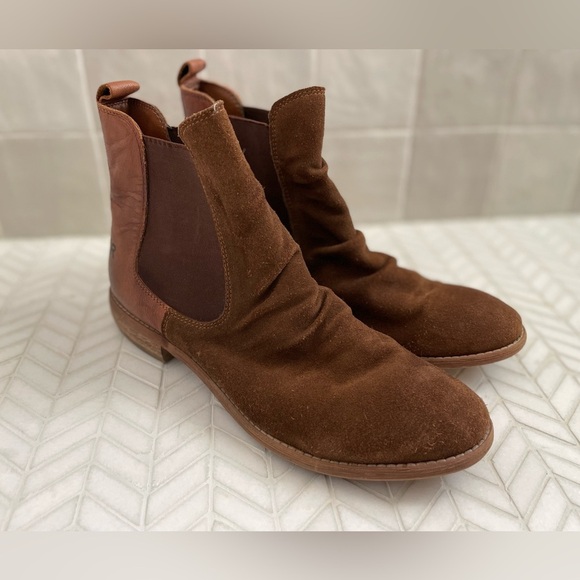 Roan by Bed Stu Maddie Brown Slouchy Suede Leather Chelsea Boots size 9‎ - Picture 1 of 13